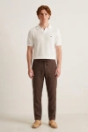 Erkek Premium %100 Linen (Keten) Regular Fit Bağcıklı Pantolon - Kahverengi