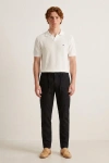 Erkek Premium %100 Linen (Keten) Regular Fit Bağcıklı Pantolon - Siyah
