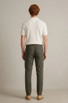 Erkek Premium %100 Linen (Keten) Regular Fit Bağcıklı Pantolon - Haki
