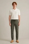 Erkek Premium %100 Linen (Keten) Regular Fit Bağcıklı Pantolon - Haki