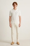 Erkek Premium %100 Cotton (Pamuk) Regular Fit Dokulu Triko Polo Tişört - Beyaz