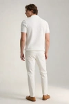 Erkek Premium %100 Cotton (Pamuk) Regular Fit Dokulu Triko Polo Tişört - Beyaz