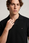 Erkek Premium %100 Cotton (Pamuk) Regular Fit Dokulu Triko Polo Tişört - Siyah