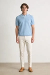 Erkek Premium %100 Cotton (Pamuk) Regular Fit Dokulu Triko Polo Tişört - Bebe Mavisi