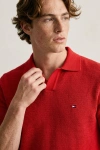 Erkek Premium %100 Cotton (Pamuk) Regular Fit Dokulu Triko Polo Tişört - Kırmızı