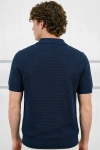Erkek Premium %100 Cotton (Pamuk) Regular Fit Dokulu Triko Polo Tişört - Lacivert
