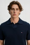 Erkek Premium %100 Cotton (Pamuk) Regular Fit Dokulu Triko Polo Tişört - Lacivert