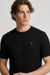 Erkek Premium %100 Cotton (Pamuk) Regular Fit Örgü Triko Tişört - Siyah
