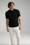 Erkek Premium %100 Cotton (Pamuk) Regular Fit Örgü Triko Tişört - Siyah