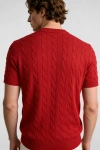 Erkek Premium %100 Cotton (Pamuk) Regular Fit Örgü Triko Tişört - Kırmızı