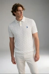 Erkek Premium %100 Cotton (Pamuk) Regular Fit Örgü Triko Polo Tişört - Beyaz