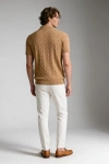 Erkek Premium %100 Cotton (Pamuk) Regular Fit Örgü Triko Polo Tişört - Bej