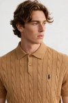 Erkek Premium %100 Cotton (Pamuk) Regular Fit Örgü Triko Polo Tişört - Bej