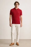 Erkek Premium %100 Cotton (Pamuk) Regular Fit Örgü Triko Polo Tişört - Kırmızı