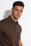 Erkek Premium %100 Cotton (Pamuk) Non-Iron Regular Fit Polo Tişört - Kahverengi