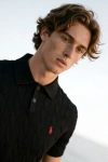 Erkek Premium %100 Cotton (Pamuk) Regular Fit Örgü Triko Polo Tişört - Siyah