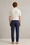 Erkek Premium %100 Linen (Keten) Regular Fit Bağcıklı Pantolon - Lacivert