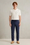 Erkek Premium %100 Linen (Keten) Regular Fit Bağcıklı Pantolon - Lacivert