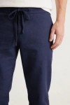 Erkek Premium %100 Linen (Keten) Regular Fit Bağcıklı Pantolon - Lacivert