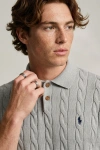 Erkek Premium %100 Cotton (Pamuk) Regular Fit Örgü Triko Polo Tişört - Gri