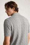 Erkek Premium %100 Cotton (Pamuk) Regular Fit Örgü Triko Polo Tişört - Gri