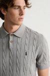 Erkek Premium %100 Cotton (Pamuk) Regular Fit Örgü Triko Polo Tişört - Gri