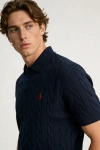 Erkek Premium %100 Cotton (Pamuk) Regular Fit Örgü Triko Polo Tişört - Lacivert
