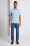 Erkek Premium %100 Cotton (Pamuk) Non-Iron Regular Fit Polo Tişört - Bebe Mavisi