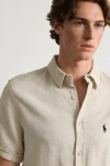Erkek Premium Linen (Keten) Regular Fit 3lü Kombin Set - Bej