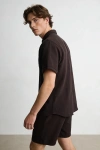 Erkek Premium Linen (Keten) Regular Fit 3lü Kombin Set - Kahverengi