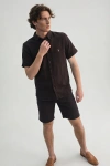 Erkek Premium Linen (Keten) Regular Fit 3lü Kombin Set - Kahverengi