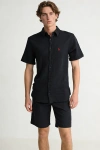 Erkek Premium Linen (Keten) Regular Fit 3lü Kombin Set - Lacivert