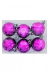 Ağaç Süsleme Topları 6lı - 4cm - Fuşya