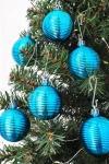Ağaç Süsleme Topları 6lı - 5cm - Mavi Hasır