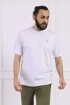 Bisiklet Yaka Erkek Pamuklu Regular Fit Tişört Beyaz