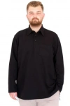 Büyük Beden Tshirt Polo U.Kol Cepli Siyah