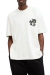 Erkek Baskılı Oversize T-shirt - Beyaz