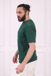 Erkek Bisiklet Yaka Pamuklu Regular Fit Tişört Yeşil