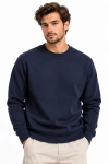Erkek Bisiklet Yaka Regular Kalıp Logolu Sweatshirt Lacivert