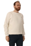 Erkek Bisiklet Yaka Regular Kalıp Logolu Sweatshirt Beyaz