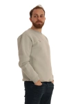 Erkek Bisiklet Yaka Regular Kalıp Logolu Sweatshirt Gri