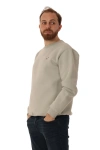 Erkek Bisiklet Yaka Regular Kalıp Logolu Sweatshirt Gri