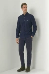 Erkek BYMN Regular Fit Non İron Buruşmaz Kumaş Likralı Gömlek Lacivert