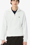 Erkek Classic Fit Yarım Fermuarlı Double Face Beyaz Sweatshirt