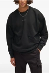 Erkek Diagonel 3 İplik Kumaş Fermuarlı Cep Detay Armalı Sweatshirt
