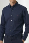 Erkek Lüks Gabardin Kumaş Regular Fit Düğmeli Yaka Gömlek - Lacivert