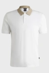 Erkek Merserize Pamuklu İnce Kesim Polo Tişört Beyaz