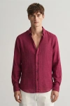 Erkek Müslin Regular Fit Gömlek - Bordo