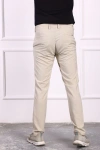Erkek PES Viskon Kumaş Bağcıklı Rahat Pantolon Bej