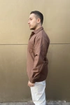 Serseri Erkek Premium Cepli Kaşe Gömlek - Kahverengi